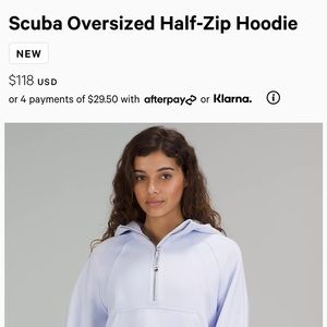 lululemon scuba oversized half-zip hoodie